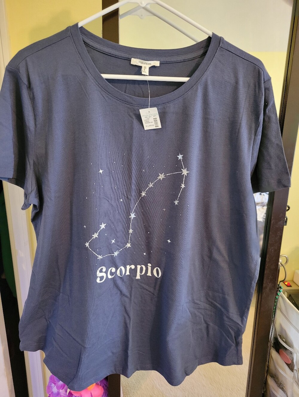 Maurices Navy Blue Scorpio Constellation Short Sleeve Tee